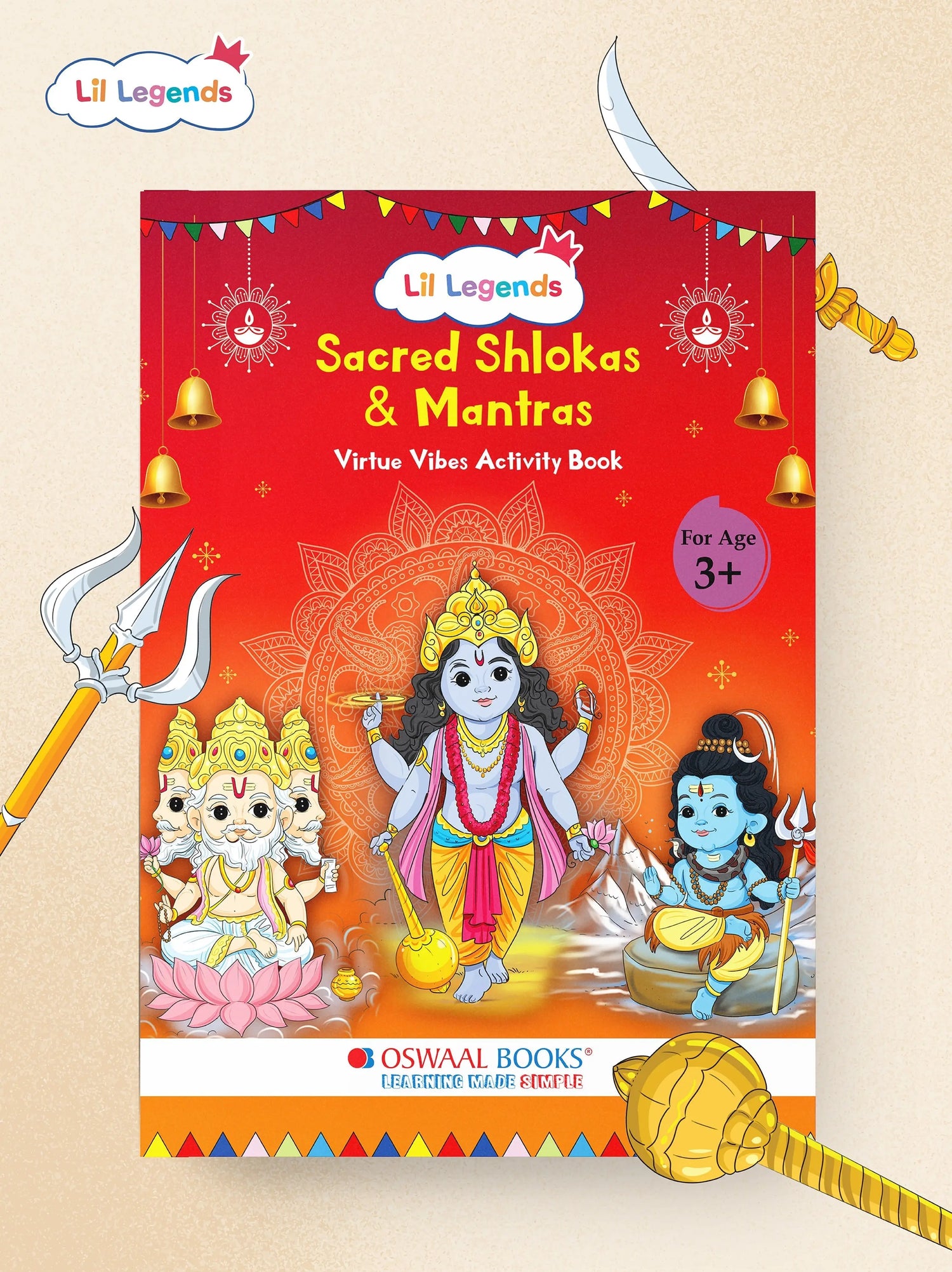 Lil Legends Sacred Shlokas & Mantra- Virtue Vibes Activity Book for kids, 3+ age group - Oswaal Books