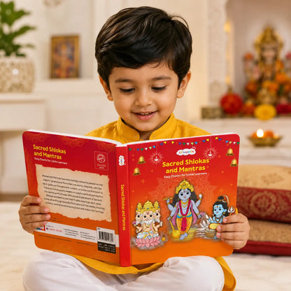Lil Legends Shlokas & Mantras Padded Board Book for Kids | Sanskrit Prayers & Verses with Illustrations | Cultural Learning Picture Book | Age 2+ Years | Padded Cover Edition 