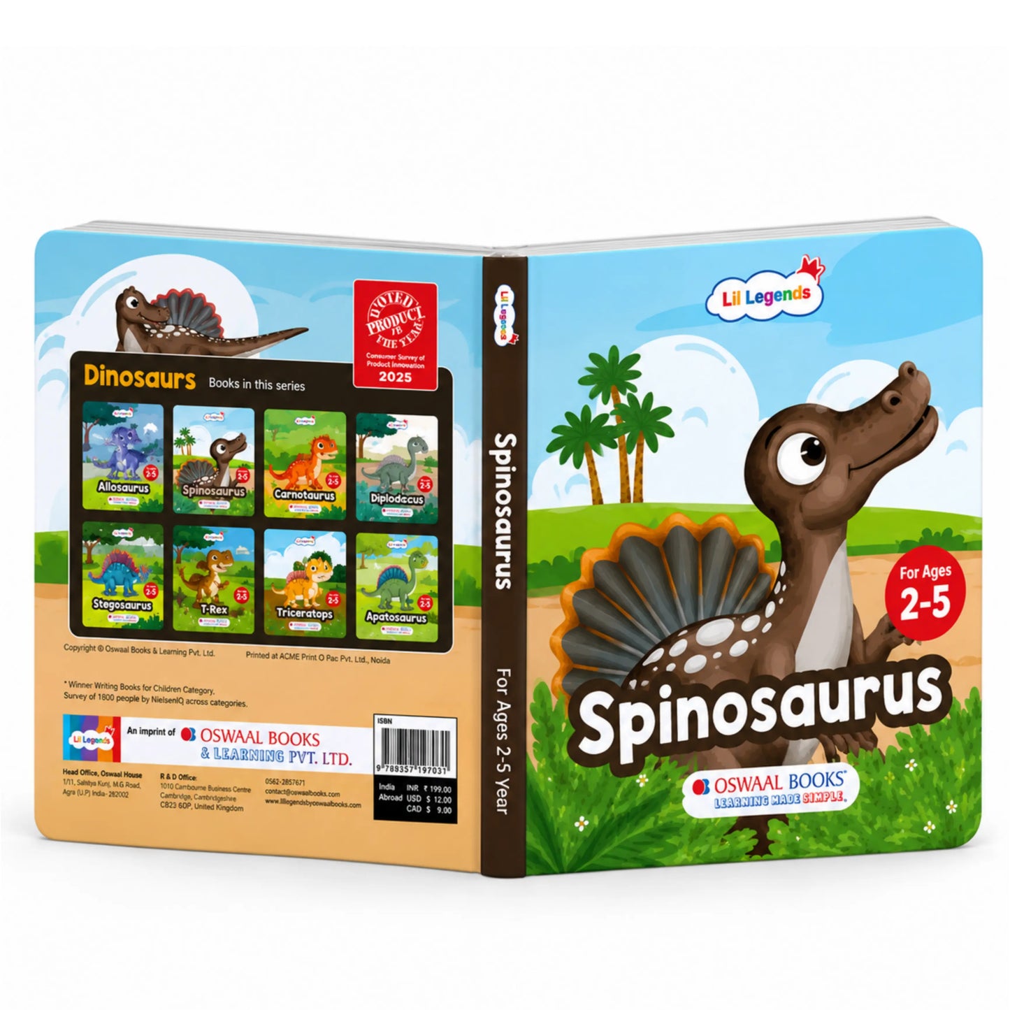 Lil Legends Padded Board Book for Kids | I am a Spinosaurus | Illustrated Dinosaur Book for Toddlers | Durable Early Learning Picture Book | Age 2–5 Years | Padded Cover Edition 
