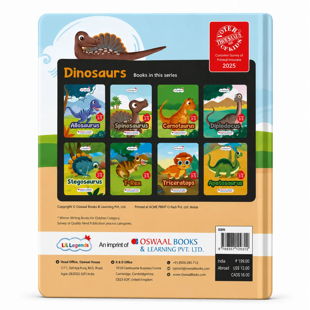 Lil Legends Padded Board Book for Kids | I am a Spinosaurus | Illustrated Dinosaur Book for Toddlers | Durable Early Learning Picture Book | Age 2–5 Years | Padded Cover Edition 