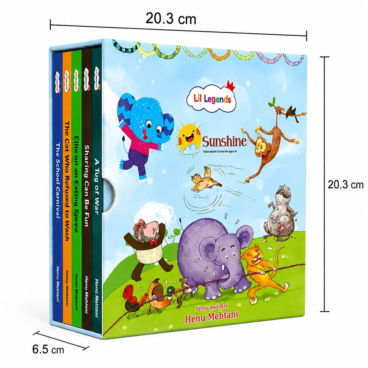 Lil Legends Sunshine Slipcase with 5 Value-based Board Books | Picture Stories for Kids | Enhances Vocabulary, Values, Curiosity, Imagination and Reading Skills | Age 4+ 
