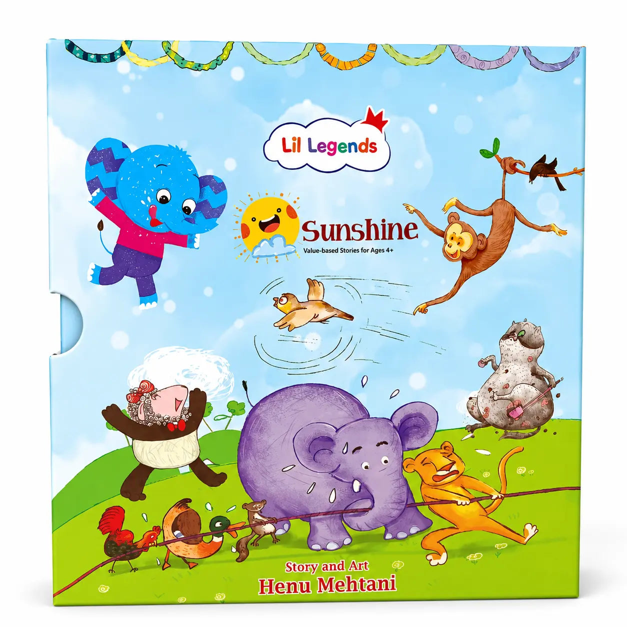 Lil Legends Sunshine Slipcase with 5 Value-based Board Books | Picture Stories for Kids | Enhances Vocabulary, Values, Curiosity, Imagination and Reading Skills | Age 4+ 