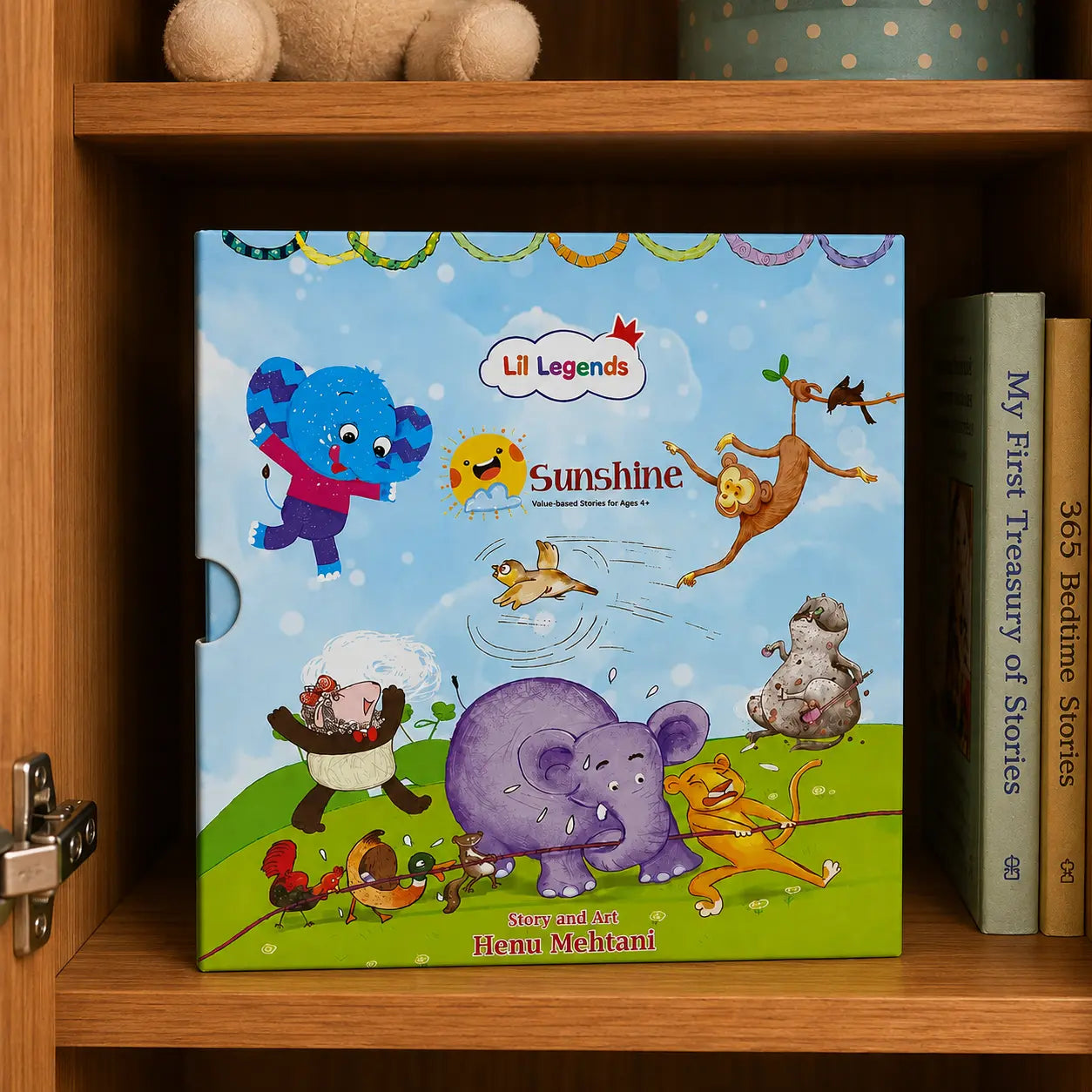 Lil Legends Sunshine Slipcase with 5 Value-based Board Books | Picture Stories for Kids | Enhances Vocabulary, Values, Curiosity, Imagination and Reading Skills | Age 4+ 