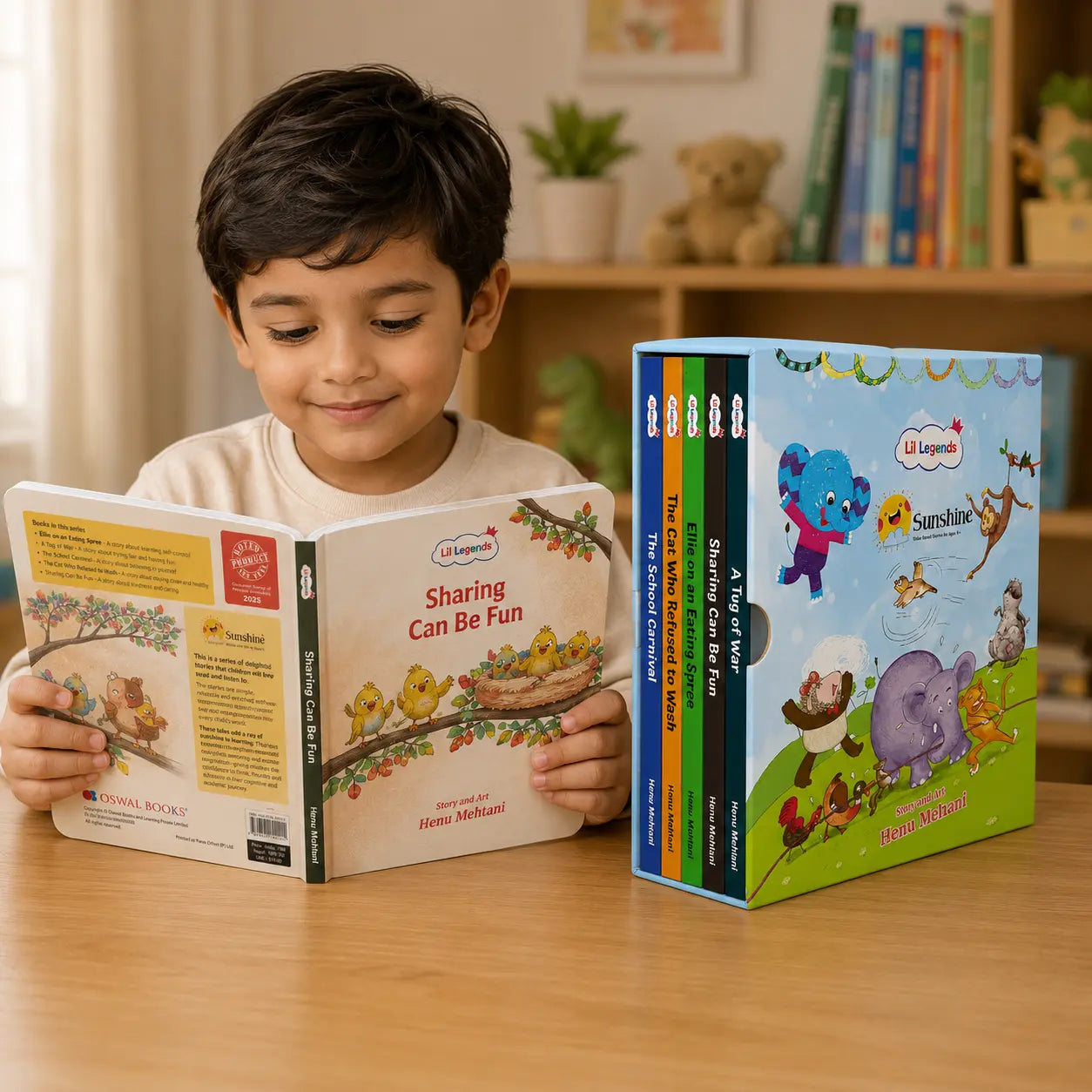 Lil Legends Sunshine Slipcase with 5 Value-based Board Books | Picture Stories for Kids | Enhances Vocabulary, Values, Curiosity, Imagination and Reading Skills | Age 4+ 