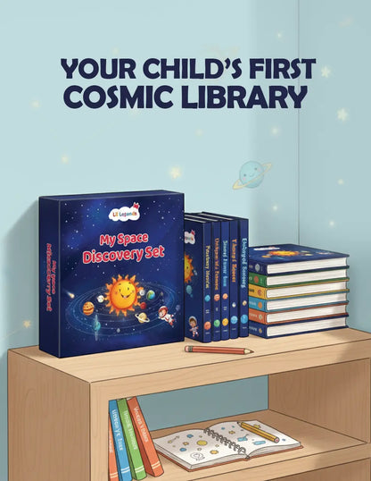 Lil Legends My Space Discovery Set for Kids | 10 Planet Board Books | Mercury, Venus, Earth, Mars, Jupiter, Saturn, Uranus, Neptune & Dwarf Planets | Solar System | Age 3+ Years