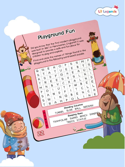 Lil Legends Word Search Puzzle Book for Kids Age 4+ Years - Interactive Learning Activity Book | Fun & Educational Puzzles to Boost Vocabulary, Spelling & Focus | Brain Games for Children 