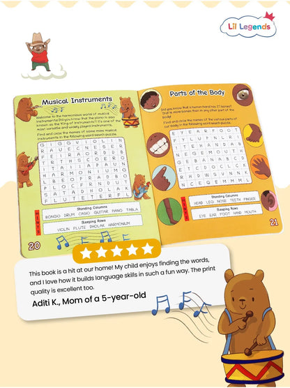 Lil Legends Word Search Puzzle Book for Kids Age 4+ Years - Interactive Learning Activity Book | Fun & Educational Puzzles to Boost Vocabulary, Spelling & Focus | Brain Games for Children 
