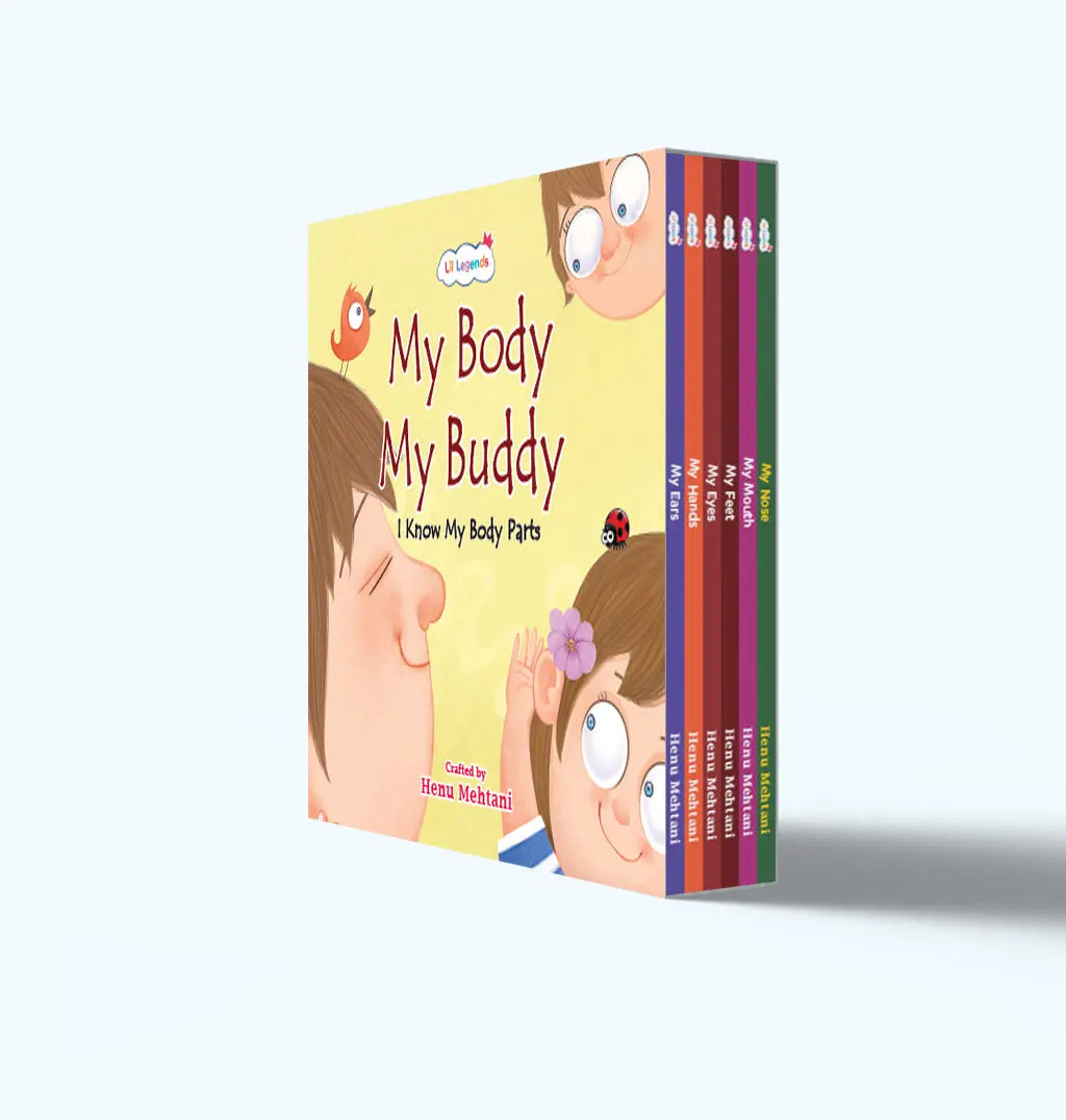 Lil Legends My Body My Buddy Slipcase, Set of 6 Books | I Know My Body Parts - Eyes, Ears, Nose, Mouth, Hands, Feet | Early Learning Body Parts Books for Kids Age 0-8 Years 