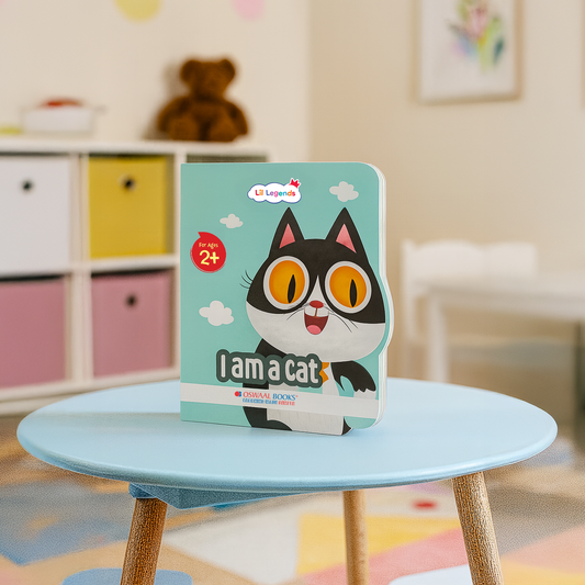 Cat Shaped Board Book for Toddlers | Learn Animal Names & Sounds | Ages 2+