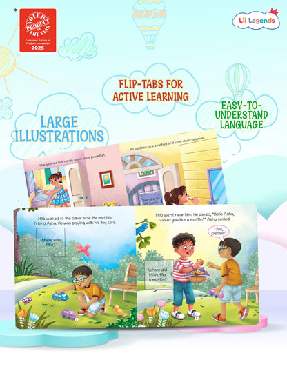 Lil Legends My First Steps to Good Habits for Kids | Set of 5 Board Books | Tidy Up, Patience, Clean Habits, Mindfulness & Calm | Early Life Skills | Ages 2–6 Years | Flip-Cut Set