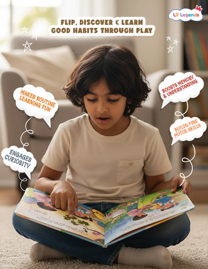 Lil Legends My First Steps to Good Habits for Kids | Set of 5 Board Books | Tidy Up, Patience, Clean Habits, Mindfulness & Calm | Early Life Skills | Ages 2–6 Years | Flip-Cut Set