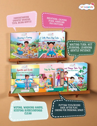 Lil Legends My First Steps to Good Habits for Kids | Set of 5 Board Books | Tidy Up, Patience, Clean Habits, Mindfulness & Calm | Early Life Skills | Ages 2–6 Years | Flip-Cut Set