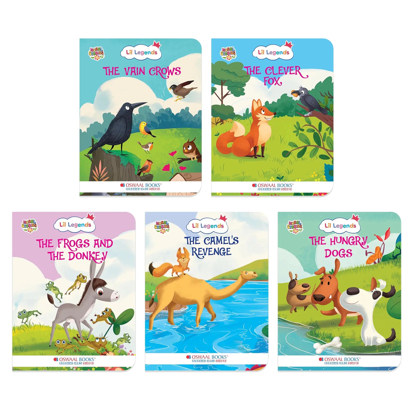 Lil Legends Illustrated Moral Stories for Kids Age 2+ Years, Set 1 of 5 Story Books | Short English Bedtime Stories | Colourful Picture Books for Early Readers 