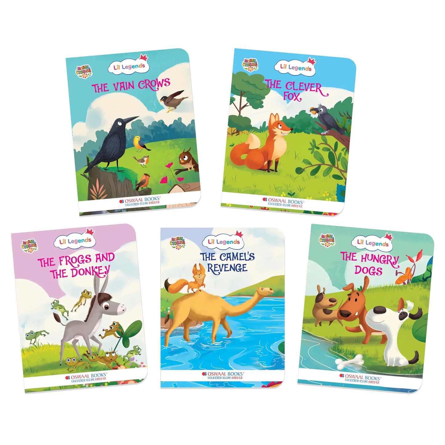 Lil Legends Illustrated Moral Stories for Kids Age 2+ Years, Set 1 of 5 Story Books | Short English Bedtime Stories | Colourful Picture Books for Early Readers 