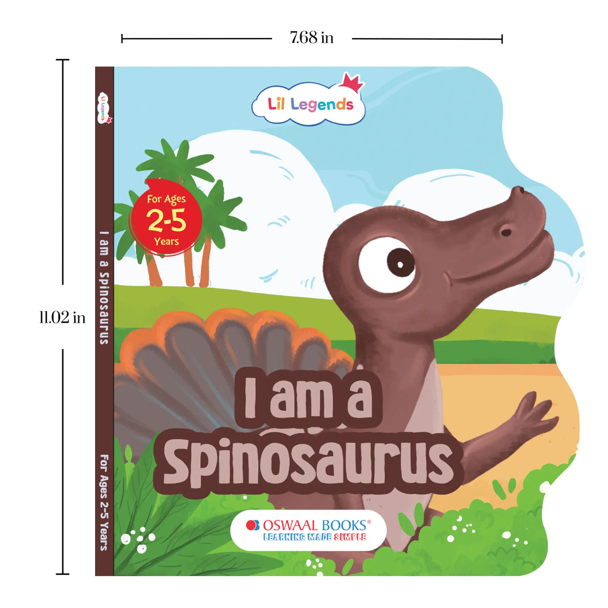 Lil Legends Dinosaur Shaped Board Books for Kids | Set of 4 Books | I am Spinosaurus, Carnotaurus, Allosaurus & Diplodocus | Durable Rhyming Books | Ages 2–5 Years | Board Book Set 