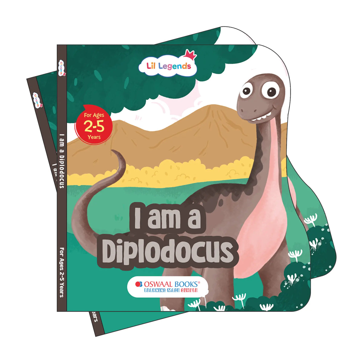 Lil Legends Dino Shaped Board Book for Kids | I am a Diplodocus | Illustrated Dinosaur Story Book | Early Learning Picture Book | Age 2-5 Years | Board Book | Durable Edition 