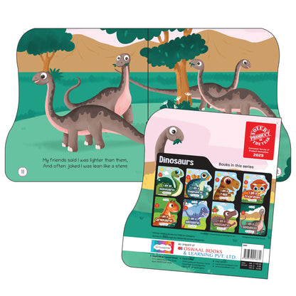 Lil Legends Dino Shaped Board Book for Kids | I am a Diplodocus | Illustrated Dinosaur Story Book | Early Learning Picture Book | Age 2-5 Years | Board Book | Durable Edition 