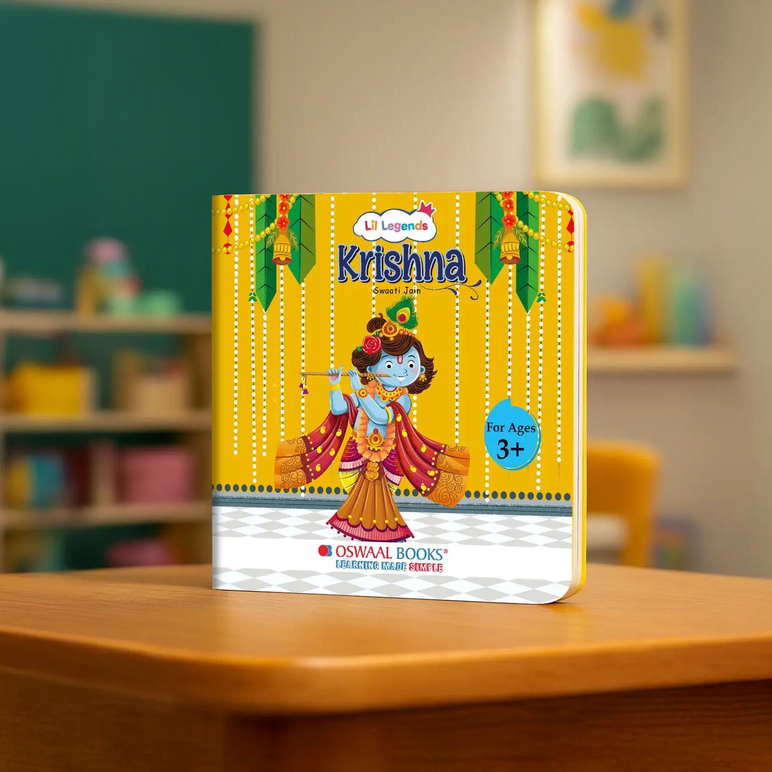 Krishna Story Book for Kids | Illustrated Board Book on Indian Mythology (Age 3+) | Playfulness & Wisdom 