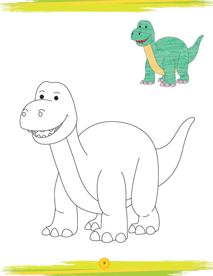 Lil Legends Book of Copy Colouring for Kids | Dinosaurs Theme | Fun Colouring Activity Book | Creativity, Colour Recognition & Fine Motor Skills | Age 3+ Years 