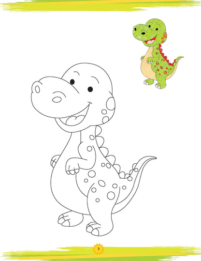 Lil Legends Book of Copy Colouring for Kids | Dinosaurs Theme | Fun Colouring Activity Book | Creativity, Colour Recognition & Fine Motor Skills | Age 3+ Years 
