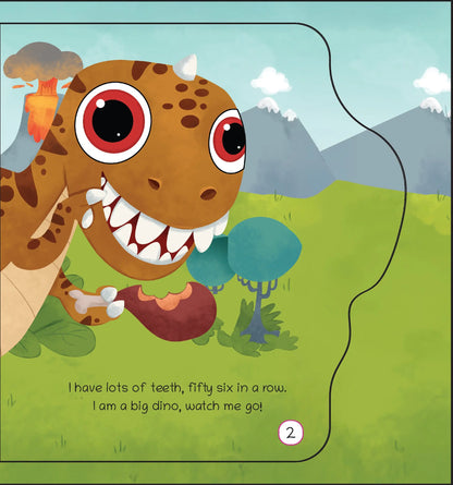 Lil Legends Dino Shaped Board Book for Kids | I am a T-Rex | Illustrated Dinosaur Story Book | Early Learning Picture Book | Age 2+ Years | Board Book | Durable