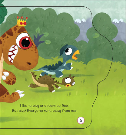 Lil Legends Dino Shaped Board Book for Kids | I am a T-Rex | Illustrated Dinosaur Story Book | Early Learning Picture Book | Age 2+ Years | Board Book | Durable