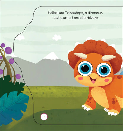 Lil Legends Dino Shaped Board Book for Kids | I am a Triceratops | Illustrated Dinosaur Story Book | Early Learning Picture Book | Age 2+ Years | Board Book | Durable