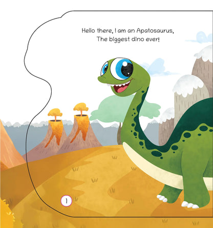 Lil Legends Dino Shaped Board Book for Kids | I am an Apatosaurus | Illustrated Dinosaur Story Book | Early Learning Picture Book | Age 2+ Years | Board Book | Durable