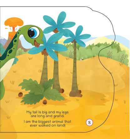 Lil Legends Dino Shaped Board Book for Kids | I am an Apatosaurus | Illustrated Dinosaur Story Book | Early Learning Picture Book | Age 2+ Years | Board Book | Durable
