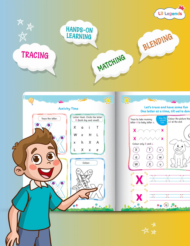 Lil Legends Level 1 Phonics & Sight Words 3-Book Set for Ages 3–6 | Build Strong Reading Foundations, Boost Confidence & Vocabulary Early | Includes Phonics Part 1, Part 2 & Sight Words 
