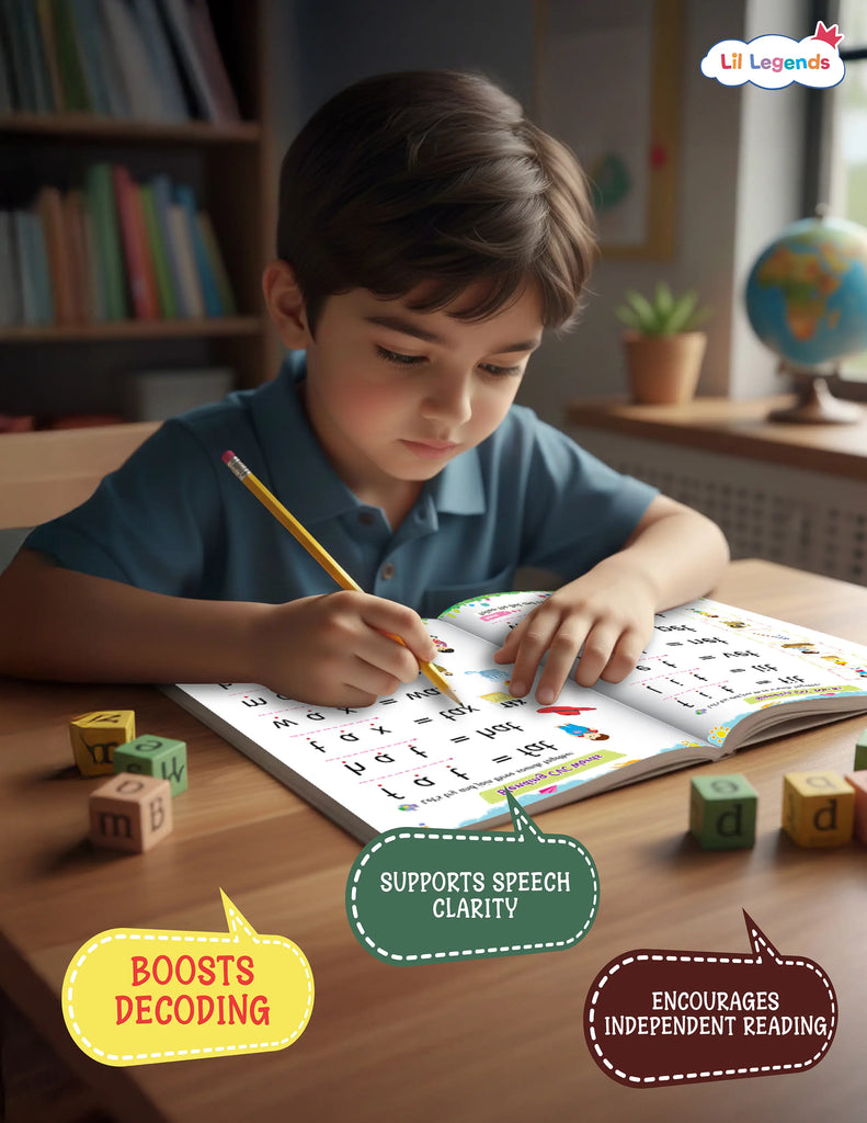 Lil Legends Level 1 Phonics & Sight Words 3-Book Set for Ages 3–6 | Build Strong Reading Foundations, Boost Confidence & Vocabulary Early | Includes Phonics Part 1, Part 2 & Sight Words 