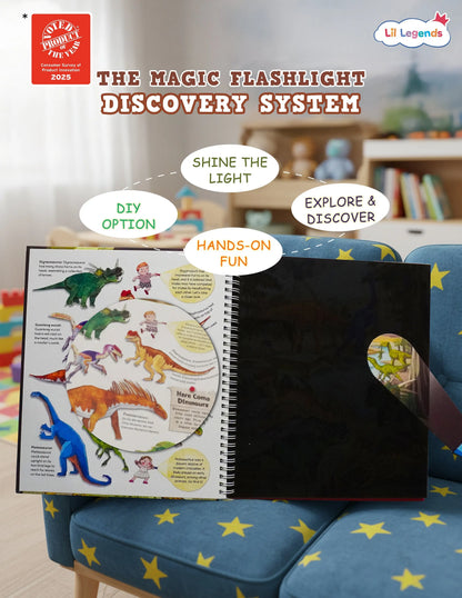 Lil Legends Magic Flashlight Big Discoveries Dinosaur World for Kids | Interactive Hidden Picture Book with Reveal Card | Dinosaur Facts | Age 3+ Years | Paperback | Activity Book