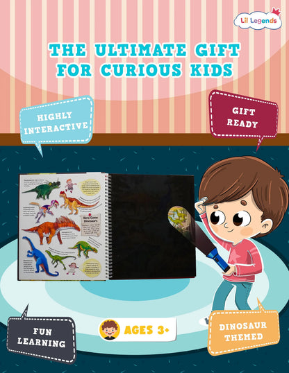 Lil Legends Magic Flashlight Big Discoveries Dinosaur World for Kids | Interactive Hidden Picture Book with Reveal Card | Dinosaur Facts | Age 3+ Years | Paperback | Activity Book