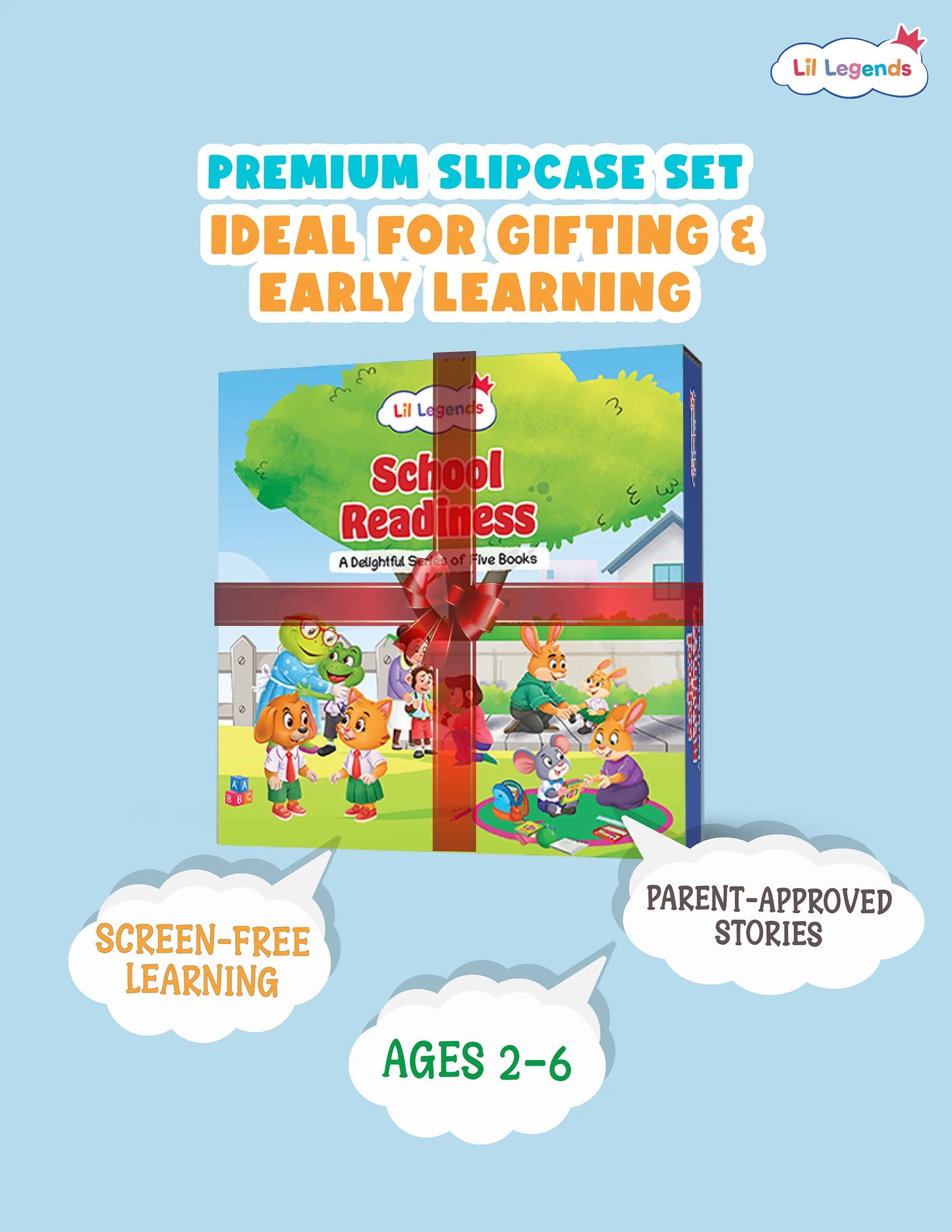 School Readiness Book Set for Toddlers (Ages 2–6) – 5 Storybooks in Slipcase 