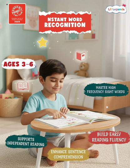 Lil Legends Incredible Phonics Sight Words Book Level 2 for Kids Age 4-6 Years | High Frequency Words & Reading Speed Practice | Workbook for UKG & Class 1 | Reading Fluency & Vocabulary