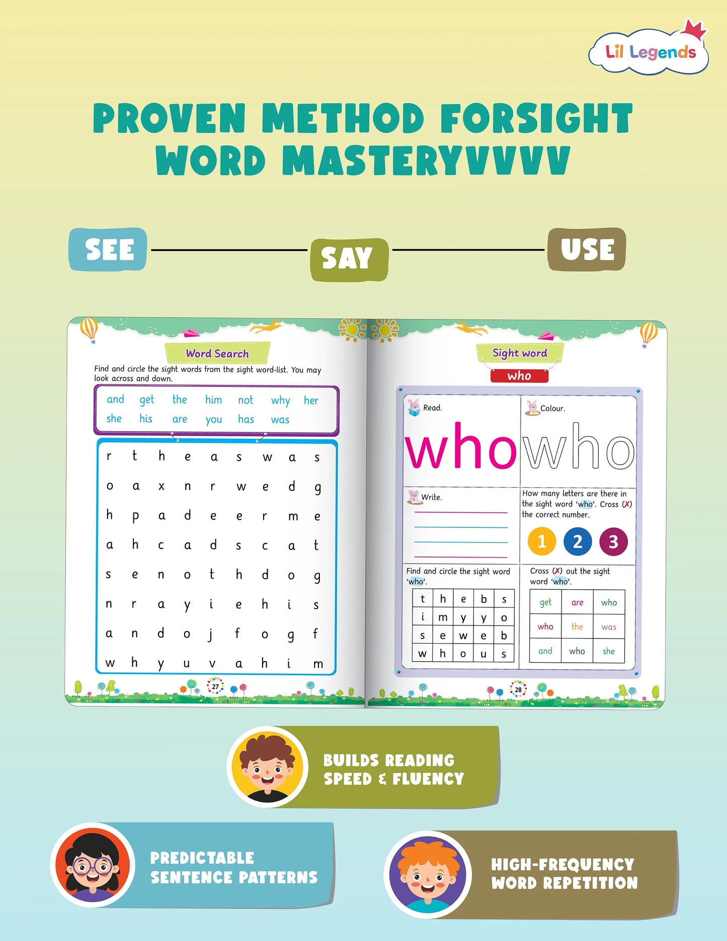 Incredible Phonics Level 2 Sight Words | Fluency & Instant Word Recognition (Ages 3-6) 