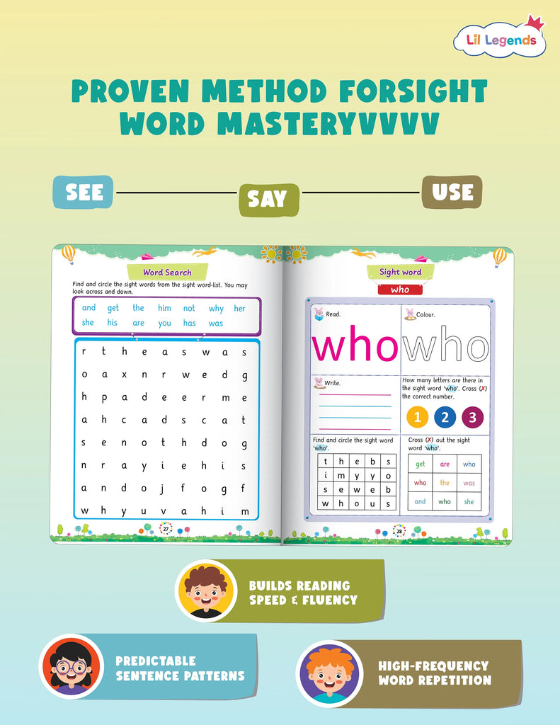 Incredible Phonics Level 2 Sight Words | Fluency & Instant Word Recognition (Ages 3-6) 