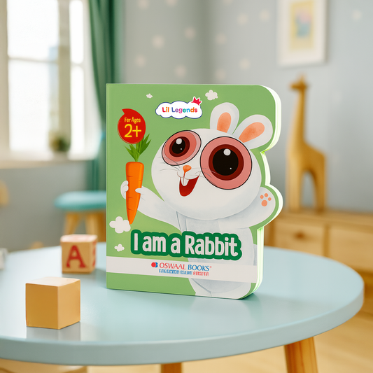 Rabbit Shaped Board Book for Toddlers | Learn Animal Names & Sounds | Ages 2+