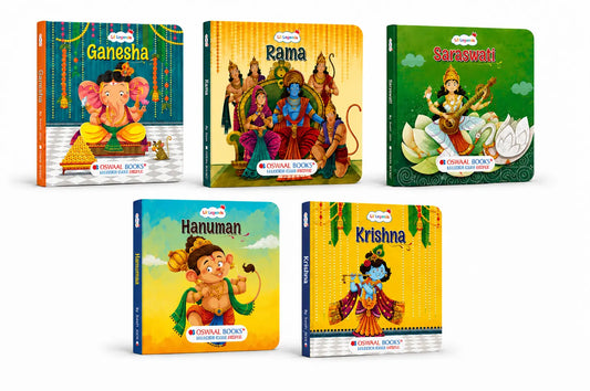 Lil Legends My First Collection of Mythological Tales of Hindu Gods & Goddesses - Set of 5 Board Books for Kids Age 3+ Years | Lord Ganesha, Hanuman, Krishna, Rama & Goddess Saraswati 