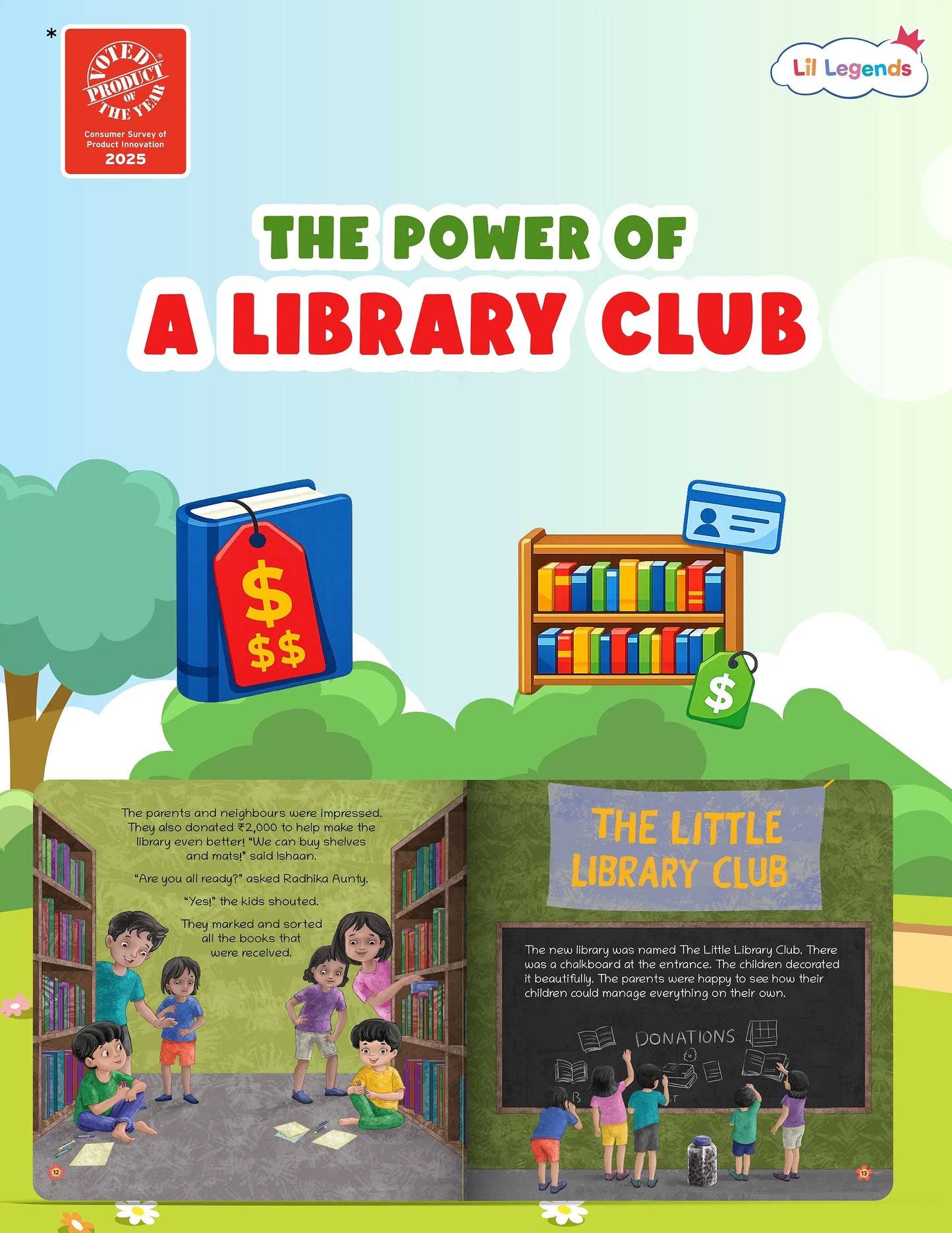 Lil Legends The Little Library Club - A Book For Financial Literacy for Kids | Earning, Saving, Spending and Smart Money Habits | Illustrated Picture Story Book | Age 5+ 