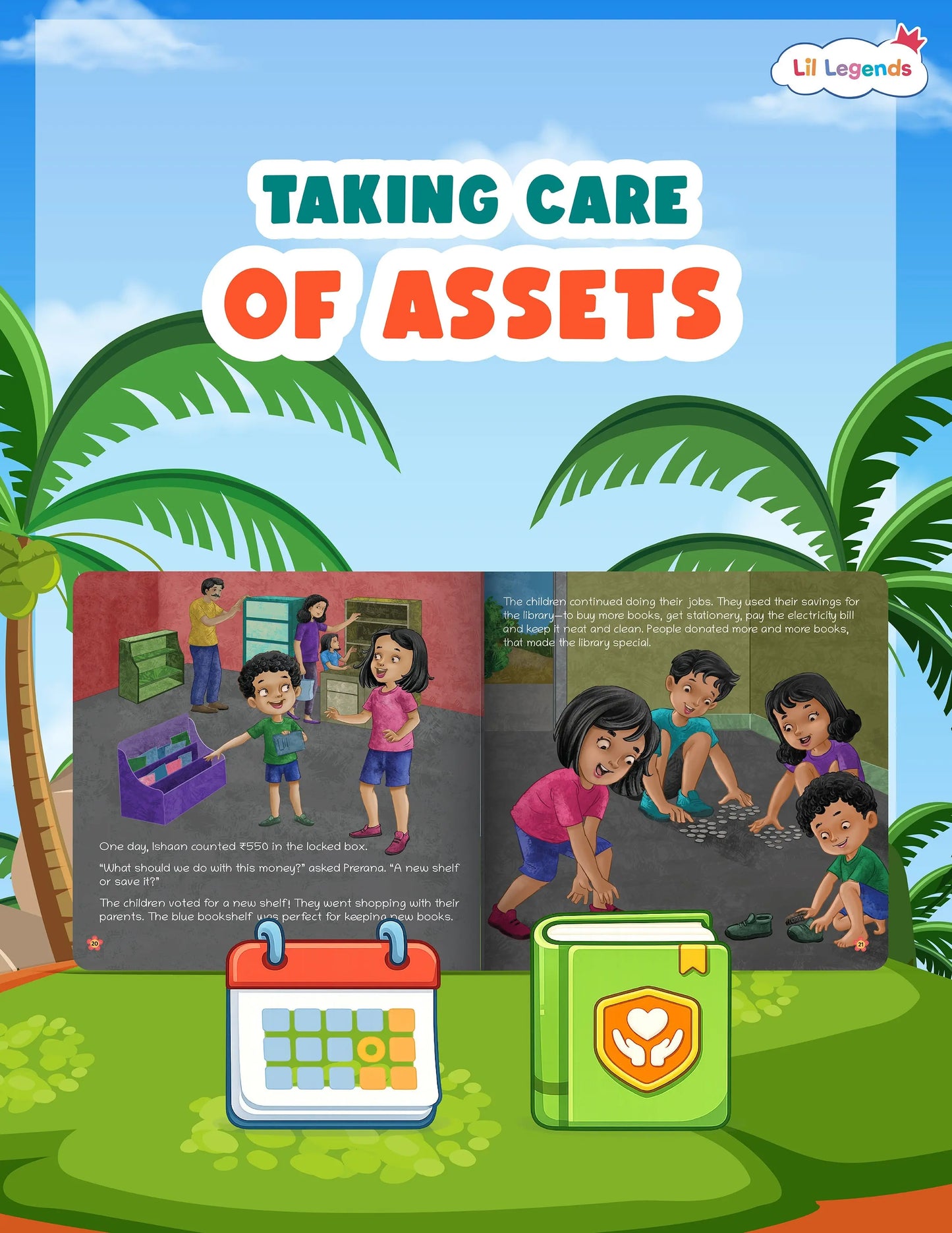 Lil Legends The Little Library Club - A Book For Financial Literacy for Kids | Earning, Saving, Spending and Smart Money Habits | Illustrated Picture Story Book | Age 5+ 