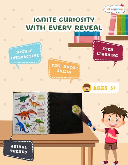 Lil Legends Magic Flashlight Big Discoveries Wild Animals for Kids | Interactive Hidden Picture Book with Reveal Card | Wild Animal Facts | Age 3+ Years | Activity Book